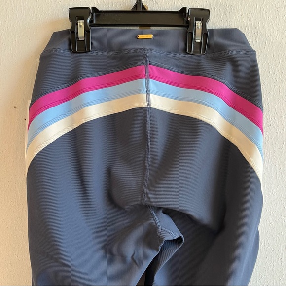 L*Space Leggings Chasing Rainbows Slate Grey Color w/ Pink Blue White Sz L NWT - Picture 13 of 16